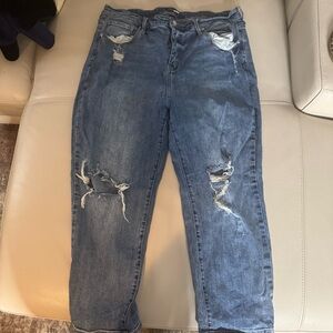 Fashion Nova Blue Boyfriend Jeans Distressed Casual